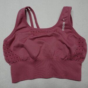 Gymshark Size Small Dry Sports Bra Dusty Rose Strappy Cross Back Athleisure